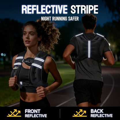 Weighted Vest for Women, Comfort-Fit with Adjustable Straps & Phone Bag, 6/8/12/16/20/25/30LB Womens Weighted Vest for Faster Weight Loss, Walking Strength Training Running