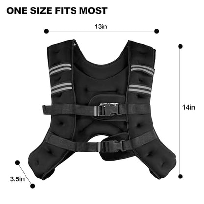 POWER GUIDANCE Weighted Vest for Men & Women with Reflective Stripes,Adjustable Workout Vest for Running, Jogging, Walking & Strength Training, Comfortable Rucking Weight Vest