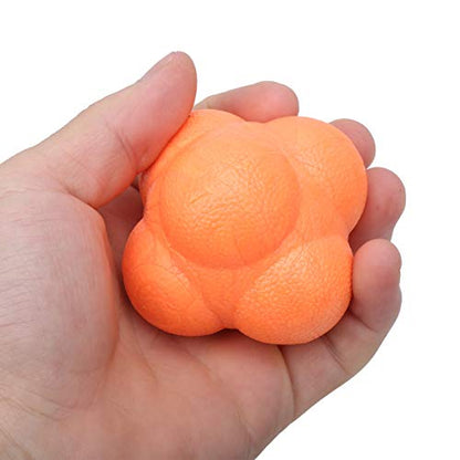 3Pcs Irregular Shape Reaction Ball Set, Hand Eye Coordination Training Balls, Agility Trainer for Fitness, Hexagonal Design with Unpredictable Bounce, Sturdy TPR Material