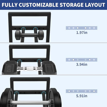 3 Tier Adjustable Dumbbell Rack - Weight Rack for Home Gym Dumbbells to 450 lb Capacity, Dumbbell Storage Rack Stand for Home Gym Dumbbells & Kettlebell