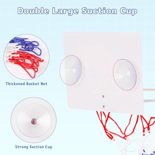 Basketball Hoop Toddler, Bathtub Bath Toys for Office Desk Bathroom Slam Dunk Games, Suction Cup Basketball Hoop for Kids Girls Boys