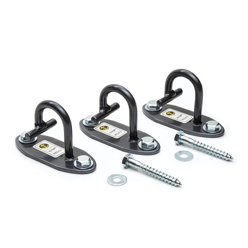 Mini H1 (Set of 3) - Resistance Band Wall Anchors for Home Workouts | Wall Mount Anchor for Resistance Bands, Stretch Straps & Suspension Trainers - color: Gun Metal Gray