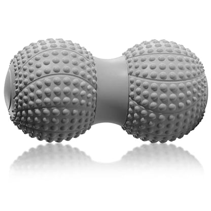 Peanut Massage Ball for Deep Tissue, Trigger Point Therapy, Myofascial Release – Double Lacrosse Foam Roller for Back, Neck, Foot, Muscle Relief, Yoga & Physical Recovery (Grey)