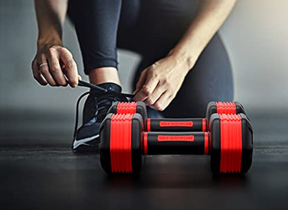 Nice C Adjustable Dumbbells, Neoprene Hand Weights - style: Red 5lb Pair