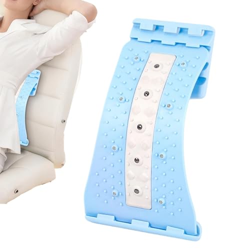 Back Stretcher with Massage Points 4 Level Adjustable Curved Ergonomic - color: Blue