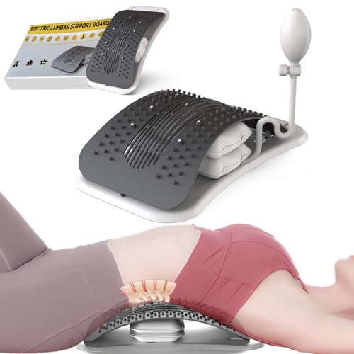 Adjustable Back Stretcher for Lower Back Pain Relief, Lumbar Support & Spinal Decompression Device for Lower Back Pain Relief, Posture Corrector, Scoliosis, Spinal Decompression Support Device (White)