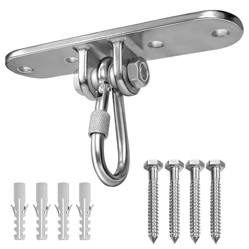 Ceiling Mount Swing Hanger with Bearing 900 LB Capacity Heavy Stainless Steel Hanging Chair Mount Swing Hardware for Swingset Playground,Quick Suspension Replacement - size: size 8