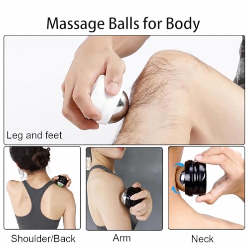Flyfan Cold Massage Roller Ball - Gifts for Boyfriend Him Men Women, Stays Cold for 6 Hours, Muscle Recovery Tools,Personal Care Massage Essentials,Rapidly Relieve Muscle Pain and Tension - color: White
