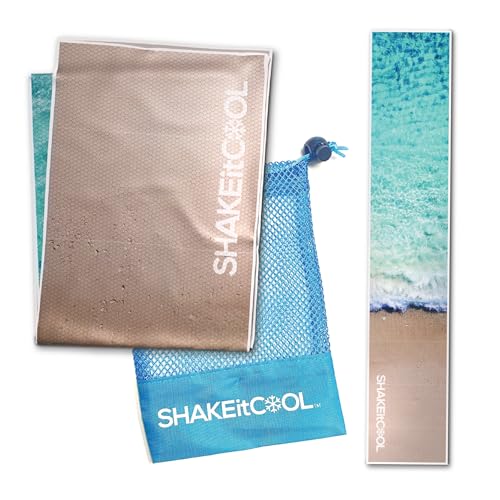 Original Cooling Towel – Be Cool in Style - Heat Relief, Soft, Lightweight, Sun Protection, Easy Clean - Perfect for Biking, Running, Yoga, Gym, Gardening - Beach - color: Beach