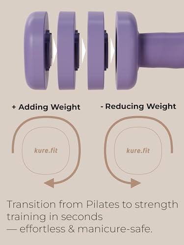 Adjustable Dumbbell Set｜2LB 3LB 4LB 5LB Light Hand Weights for Women｜One-Twist Weight Adjustment｜Non-Slip Curved Grip Handle｜Free Weights for Home Gym, Rehab, Pilates, Yoga, Strength Training - color: Blush Pink