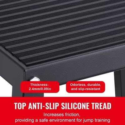 18 Inch Plyometric Jump Box, Steel Fitness Plyo Box, Anti-Slip Platform for Home Gym Training, Strength Conditioning, 500 lbs Capacity, Black
