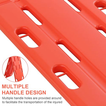Two-Fold Spine Board Stretcher with Adjustable Seat Belt Medical Stretcher Weight Capacity 350lbs/159KG Rescue Board for Patient Transport Rescues 19.68x73.62in