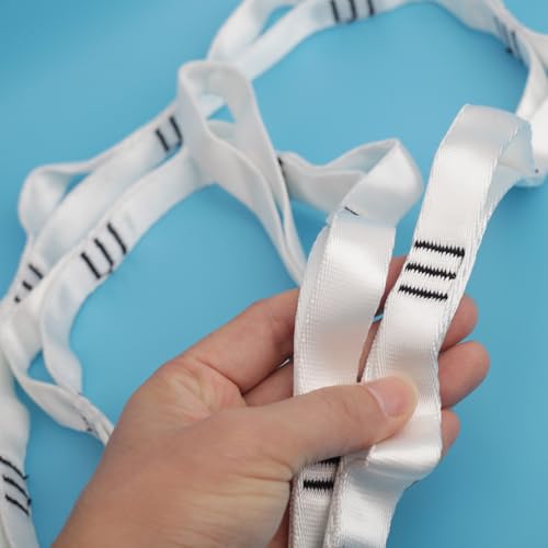 2PCS 5.9ft Long Nylon Daisy Chain Straps for Aerial Yoga Hammock Swing Adjustable Aerial Silk Extender Hanging Rope for Aerial Yoga Belts 180cm - color: White