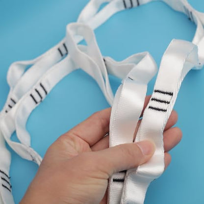 2PCS 5.9ft Long Nylon Daisy Chain Straps for Aerial Yoga Hammock Swing Adjustable Aerial Silk Extender Hanging Rope for Aerial Yoga Belts 180cm - color: White