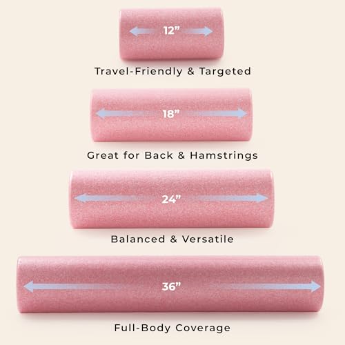 Sunny Health & Fitness 24" Pink High-Density Yoga Foam Roller - color: Pink, size: 24-Inch
