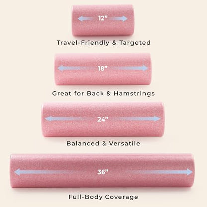 Sunny Health & Fitness 18" Pink High-Density Yoga Foam Roller - color: Pink, size: 18-Inch