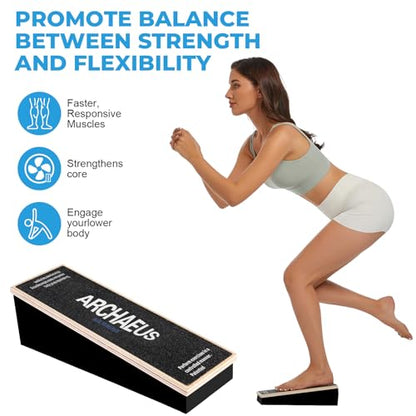 Athletic Balance Boards,Slant Board,Wobble Board,Balance Wedge for Condition Your Body and Prevent Injury - color: Black