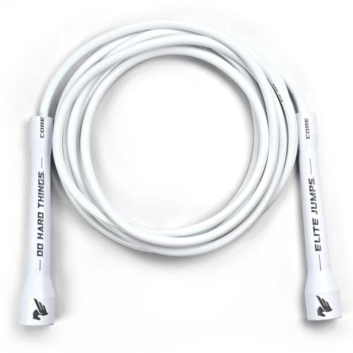 Elite Jumps | 6mm PVC Jump Ropes for Fitness | Indoor/Outdoor Adjustable Boxing Jump Rope w/Unbreakable Handles with Jump Rope Mat- Large Format Indoor/Outdoor Non Slip Mat - Home Workout Exercise Mat