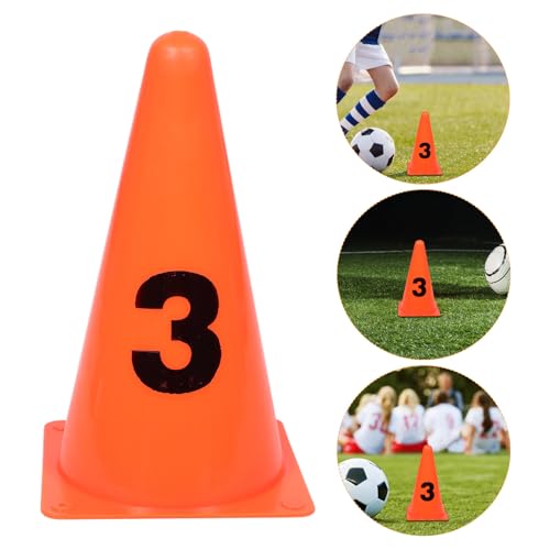 balacoo 8pcs Soccer Training Cones and Markers Set with Numbers 23cm Orange Disc Agility Cones for Speed Coordination Football Field Drills and Athletic Practice