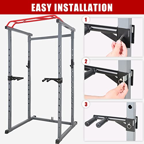 Dip Bar Attachments for 2" x 2" or 3" x 3" Power Rack - Narrow & Wide Dips Double Handles (Patent Pending) - color: For 2" x 2" Rack