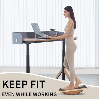 Balance Board Wobble Board for Adults and Kids - Anti-Slip 350LBS Balance Board for Physical Therapy,Balance Training,Posture Correction,Standing Desk Core Strength Wooden Balance Rocker Board