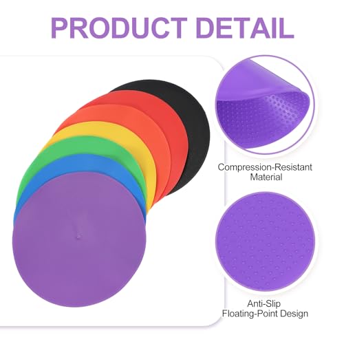 PATIKIL Spot Markers 9In, 12Pcs Floor Dots Agility Markers, Orange/Purple