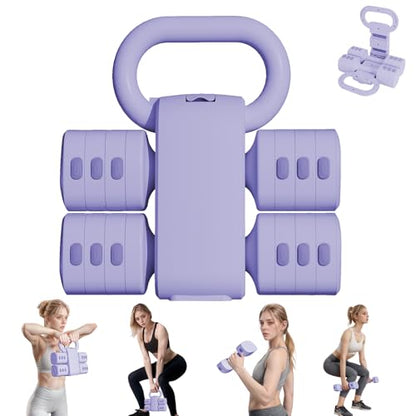 Adjustable Kettlebell Set, 4-in-1 Free Weight Kettlebell sets (5.5lbs 7.7lbs 9.9lbs 12.1lbs) for women, Hand Weight Dumbbell Set of 2 for Home Gym Fitness Training