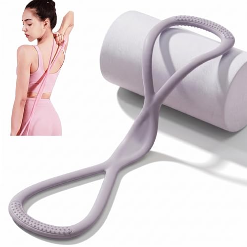 Resistance Bands with Handles,Figure 8 Resistance Band Elastic Fitness Bands Exercise Band for Home Yoga Gym Workout - color: Grey-25LB