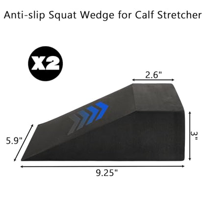 Yesland 2 Pcs Yoga Foam Squat Wedge Blocks, Professional Squat Ramp for Heel Elevated Squat, Lightweight Calf Stretcher Slant Board for Fitness, Squat, Push Up, Weightlifting