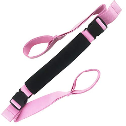 Fitness Stretch Strap - Adjustable Leg Stretch Band to Improve Body Flexibility, Premium Stretching Equipment for Exercise, Physical Therapy, Pilates Dance Gymnastics Cheerleading Training - color: pink