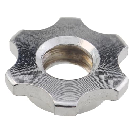 2PCS 25mm Hex Bar Bolt Silver Plated Iron Barbell Rotating Locking Ring Screws with Anti Slip Silent Washers Suitable for Weightlifting Training Equipment