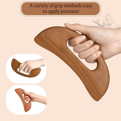 Wooden Cellulite Massager, Body Guasha Tool Lymphatic Drainage Massager Muscle Scraper Back Massage Tool Relieve Muscle Fatigue, Body Gua Sha Paddle Anti Cellulite Tool for Women and Men