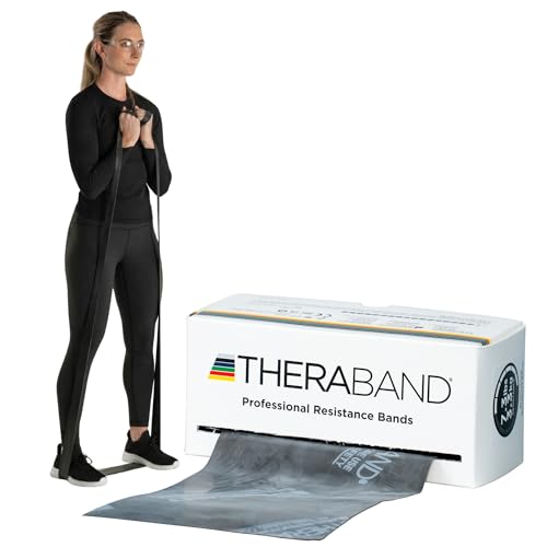 THERABAND Resistance Bands 6 Yard Roll, Black, Special Heavy Latex Band for Strength Training, Upper & Lower Body Exercise, Physical Therapy, Core Workouts, Rehab & Home Fitness - color: Black - Special Heavy