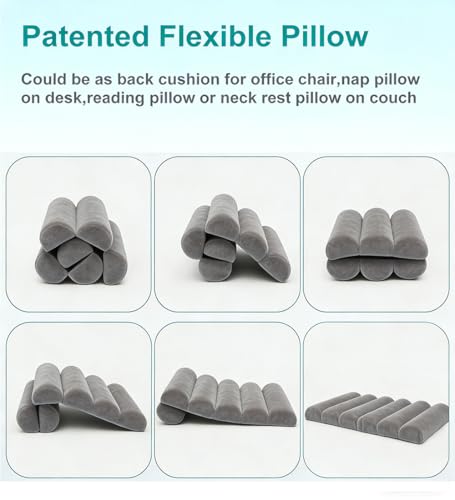 Lumbar Support Pillow for Office Chair,Computer/Desk Chair/Couch,Sitting on Bed,Back Support Adjustable for Chair,Patented 6-fold semicircular Back Cushion (Short Velvet Cover)