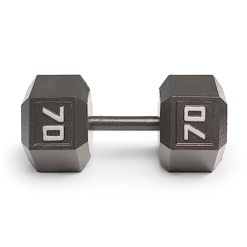 Marcy Cast Iron Hex Dumbbells Collection - Available size from 3-lb to 100-lb, SOLD INDIVIDUALLY - style: 70lbs