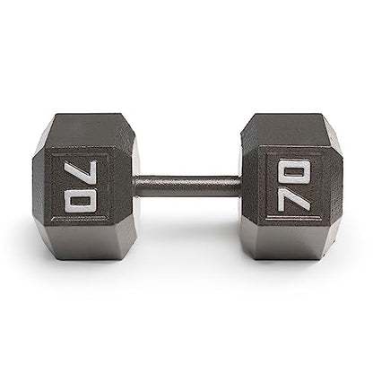 Marcy Cast Iron Hex Dumbbells Collection - Available size from 3-lb to 100-lb, SOLD INDIVIDUALLY - style: 70lbs