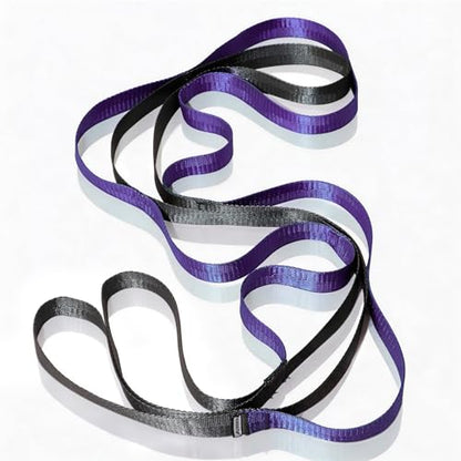 Stretching Strap with Loops,Non-Elastic Yoga Strap for Physical Therapy,Knee Replacement Recovery & Plantar Fasciitis,Leg Stretcher Band for Flexibility & Hamstring Rehab