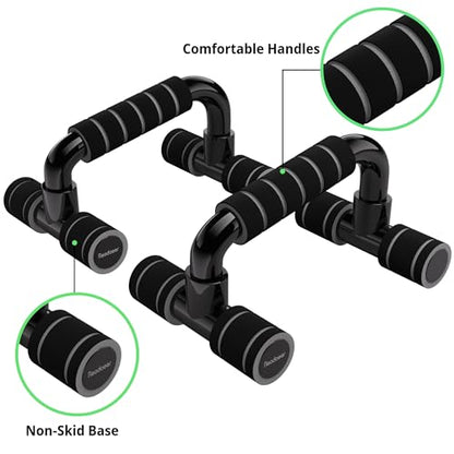 READAEER Push Up Bars Gym Exercise Equipment Fitness 1 Pair Pushup Handles with Cushioned Foam Grip and Non-Slip Sturdy Structure Push Up Bars for Men & Women - color: Gray