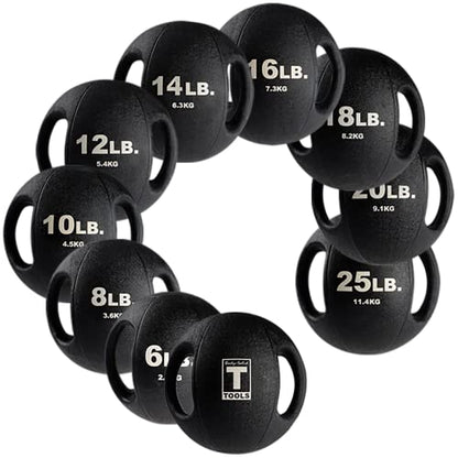 Body-Solid Exercise Medicine Balls, Heavy-Duty Non Slip Rubber Grip with Dual Handles Medicine Ball for Weights Training, Weightlifting & Core Workouts - size: 12 lbs.