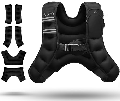 HANZO - Adustable Running Weight Vest Premium Weighted Vest for Running, Workouts, Fitness Training Hiking, Workout Running Vest with Easy Washing