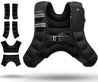 HANZO - Adustable Running Weight Vest Premium Weighted Vest for Running, Workouts, Fitness Training Hiking, Workout Running Vest with Easy Washing