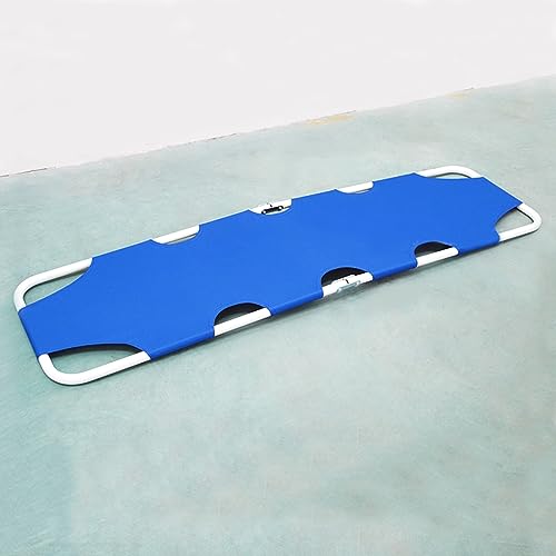 Folding Stretcher with Handles, Cloth, Spine Board for Patient Transport & Sports Mcine, Steel e, Size 185x50cm - color: Steel Frame
