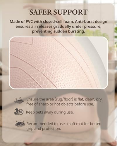 Trideer Pregnancy Birthing Ball, 1.7mm Extra Thick Yoga Ball for Maternity, Labor, Physio, Recovery, Exercise Guide & Daily Comfort Tips for All Trimesters, 1000LB Anti-Burst Non-Slip Stability Ball