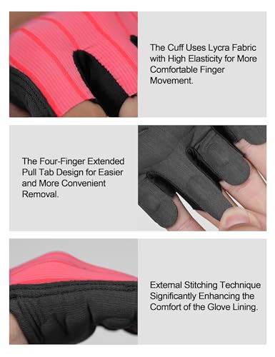 KUTOOK Weight Lifting Gloves Men Women One Piece Anti-Slip Workout Gloves - color: Neon Pink, size: Small