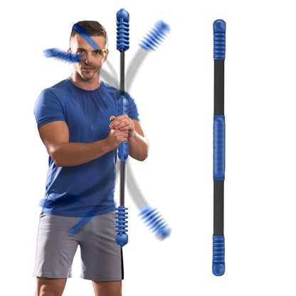 OSCILLATING SLIM Fitness Bar for Workout,Elastic Exercise Bar, Vibration Weight Stick,Body Physical Therapy,Core Strength Training,Arm Shoulder Stretch At Home Gym.