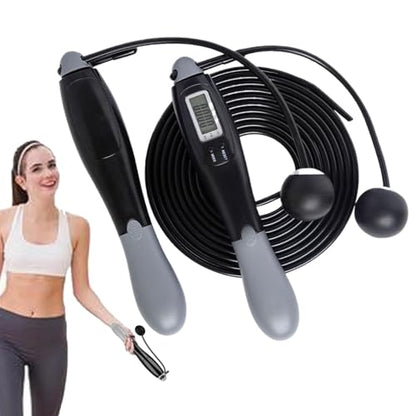 Jumping Rope - Skipping Rope with Counter | Digital Jump Rope with LCD Display | Electronic Counting Skipping Rope | Adjustable Men Jump Rope | Gym Accessories | Cordless Rope for Fitness Exercise