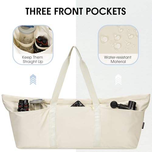 Large Yoga Mat Bag with Shoes Compartment and Wet Pocket Ladies Pilates Gym Tote Bag with Yoga Mat Holder Strap for Women Men Workout Carrier Stuff Accessories