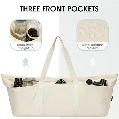 Large Yoga Mat Bag with Shoes Compartment and Wet Pocket Ladies Pilates Gym Tote Bag with Yoga Mat Holder Strap for Women Men Workout Carrier Stuff Accessories
