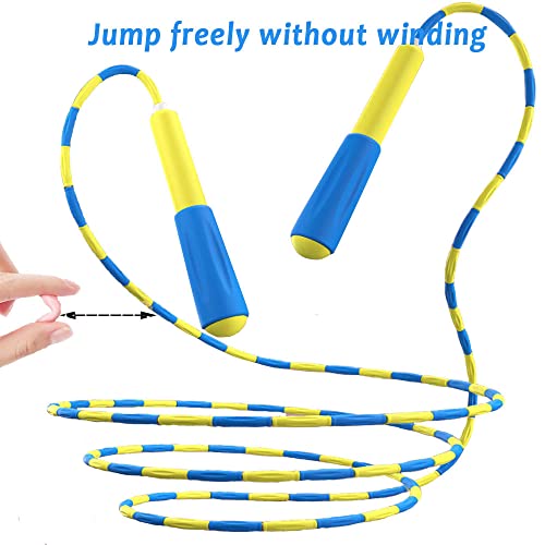 Beaded Jump Rope 1 Pack/2 Pack, ACEONE Segmented Skipping Rope for Kids Adults, Adjustable Tangle-Free Toddler Jumping Rope for Fitness Exercise Training - color: sky blue