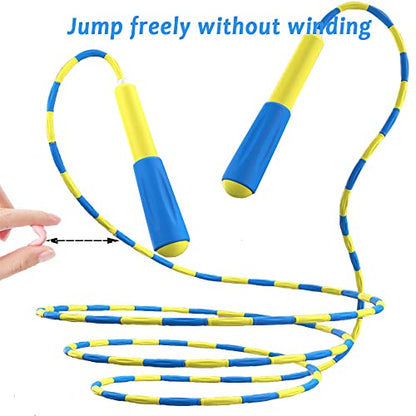 Beaded Jump Rope 1 Pack/2 Pack, ACEONE Segmented Skipping Rope for Kids Adults, Adjustable Tangle-Free Toddler Jumping Rope for Fitness Exercise Training - color: sky blue